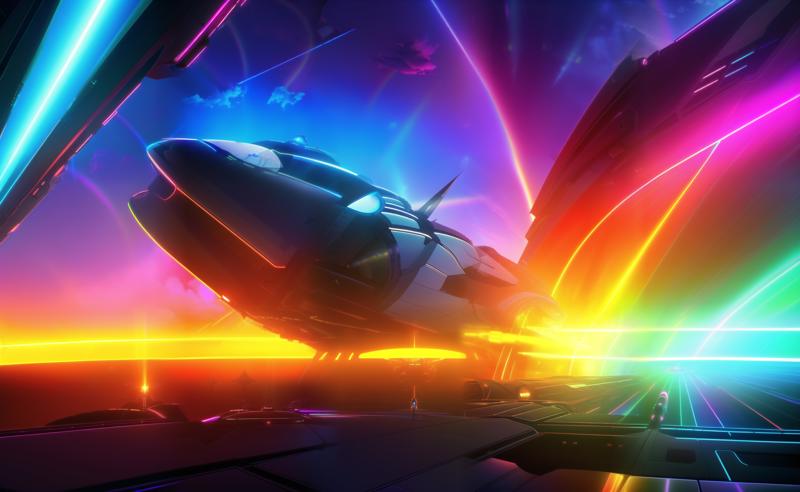 00930-3365907184-(vibrant over saturated! rainbow portal! sharp focus! Includes with splashes of neon clouds Spaceship on flat plain with anamorp.png